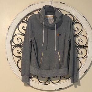 Aviator Nation Charcoal Cowl Ninja  Neck Sweatshirt